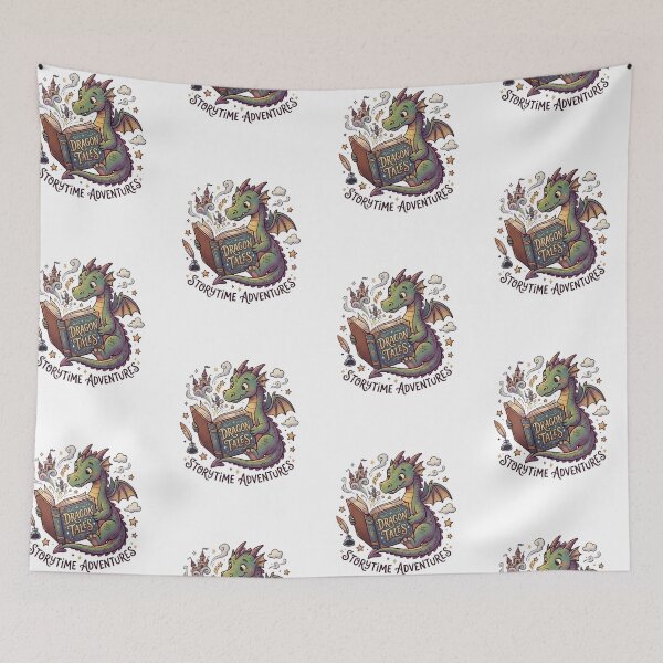 Item preview, Dragon Tales Storytime Adventures - Cute Magical Dragon Reading Art designed and sold by Sitred123.