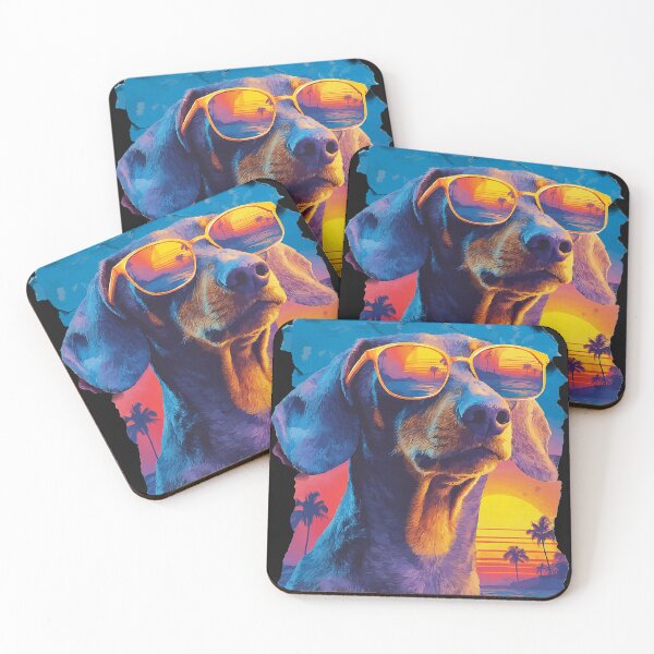 Item preview, Tropical Dachshund with Sunglasses Sunset Beach Dog Summer  designed and sold by Littermin.
