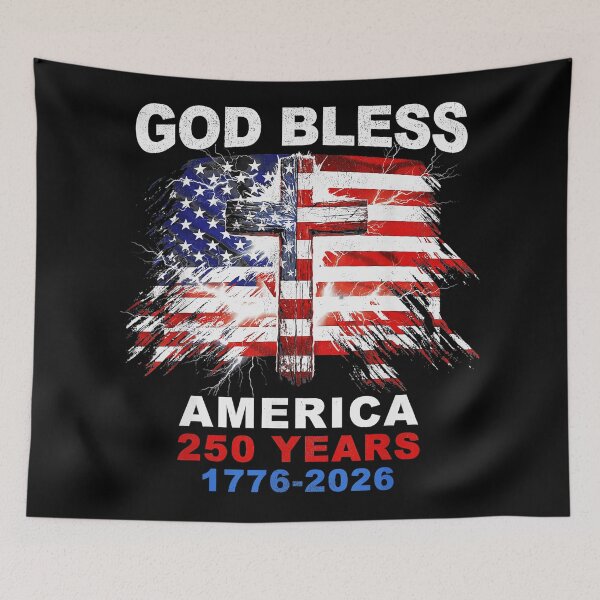 Item preview, God Bless America 250 Years 1776-2026 American Patriot Christian Anniversary designed and sold by QuentinHarrow.