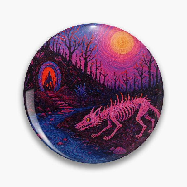 Item preview, Neon Skeleton Wolf Dark Fantasy  designed and sold by Modaozushi216.