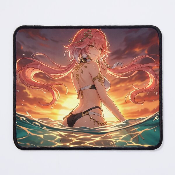 Item preview, Changli // Wuthering Waves Illustration - Sunset Beach Ocean Anime Art designed and sold by Astraphyllia.