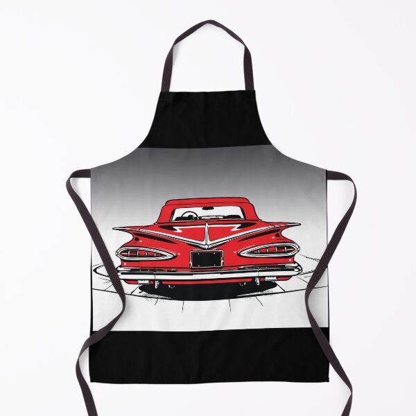 Item preview, Red Classic Tailfin Car Rear View Art designed and sold by RamyGallery.