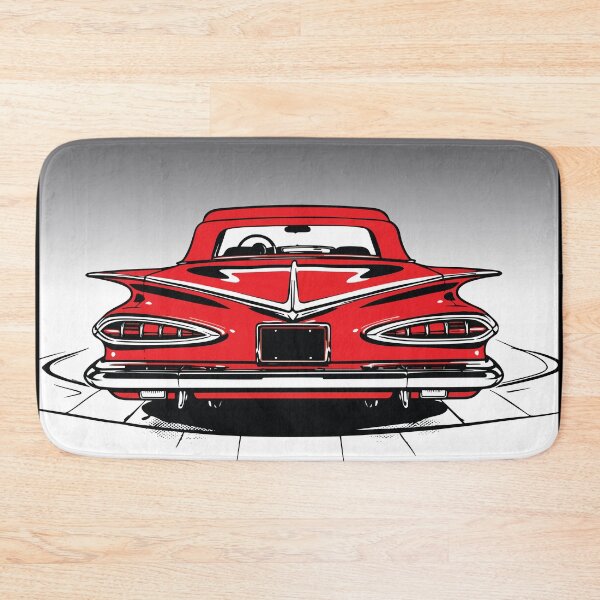 Item preview, Red Classic Tailfin Car Rear View Art designed and sold by RamyGallery.