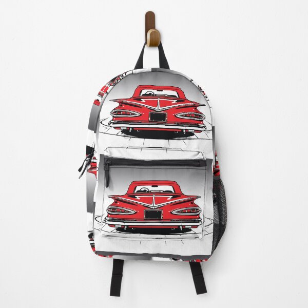 Item preview, Red Classic Tailfin Car Rear View Art designed and sold by RamyGallery.
