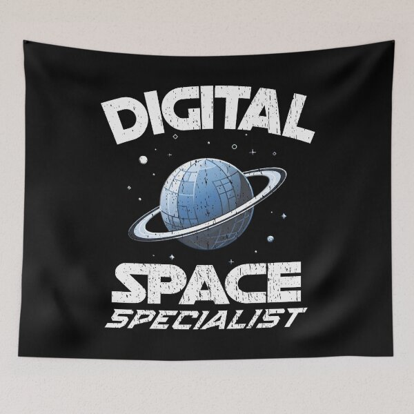Item preview, Digital Space Specialist Planet - Retro Sci-Fi Astronomy Art - Vintage Distressed Galactic Explorer programmer developer AI training Prompt Engineer designed and sold by Jt41.