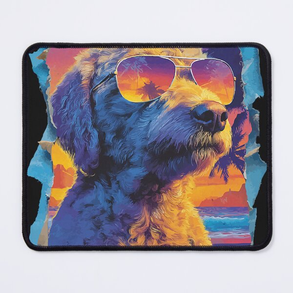 Item preview, Goldendoodle in Sunglasses Sunset Beach Tropical Dog Summer designed and sold by Littermin.