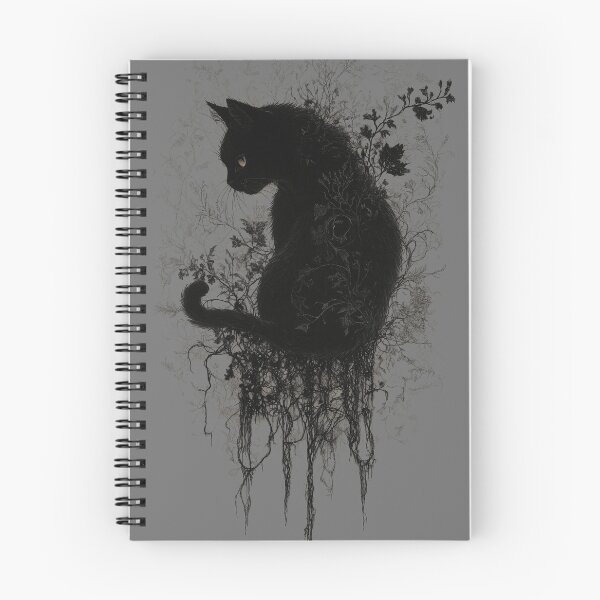 Item preview, Black Cat in Vines and Flowers designed and sold by TabbyCatXIII.