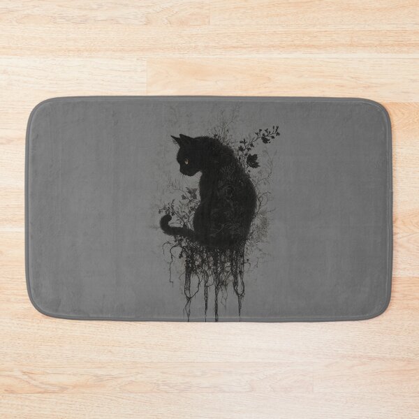 Item preview, Black Cat in Vines and Flowers designed and sold by TabbyCatXIII.
