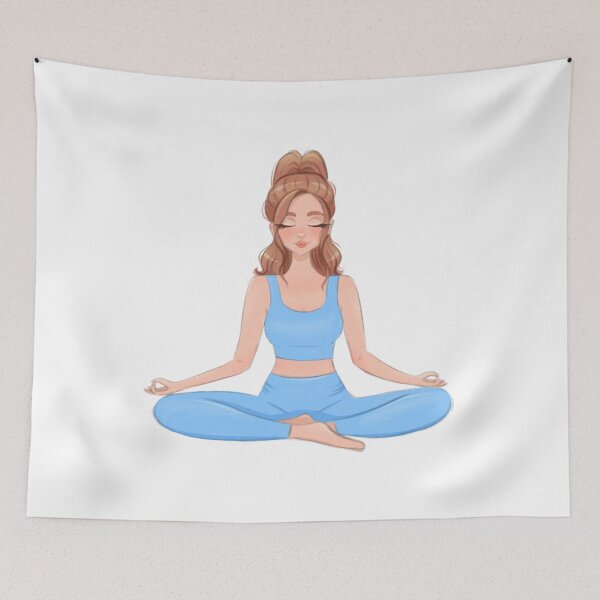 Item preview, Peaceful Yoga Girl Meditation Illustration designed and sold by beachlifeshop.