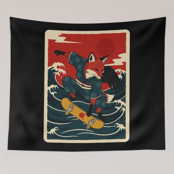 Item preview, Fox Skateboard Japanese Wave Retro designed and sold by JordynLadukeg65.