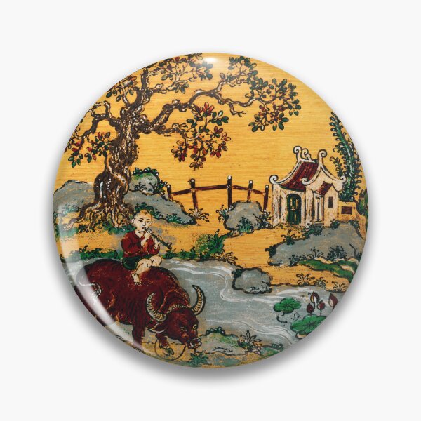 Item preview, Vintage Buffalo Rider Folk Art Painting designed and sold by eliramaison.