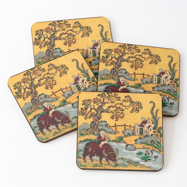 Item preview, Vintage Buffalo Rider Folk Art Painting designed and sold by eliramaison.