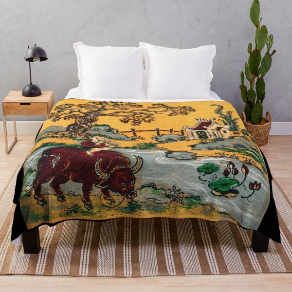 Item preview, Vintage Buffalo Rider Folk Art Painting designed and sold by eliramaison.