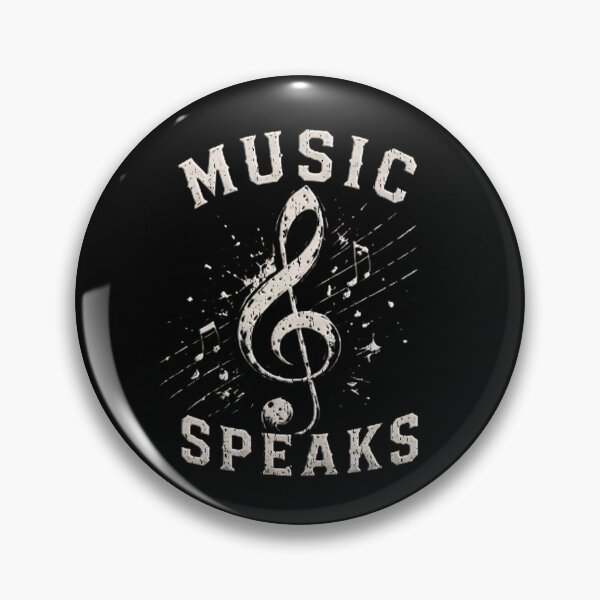 Item preview, Music Speaks Treble Clef Art - Vintage Distressed Musical Notes - Retro Audiophile and Musician Music collector and Fans T-Shirt designed and sold by Jt41.