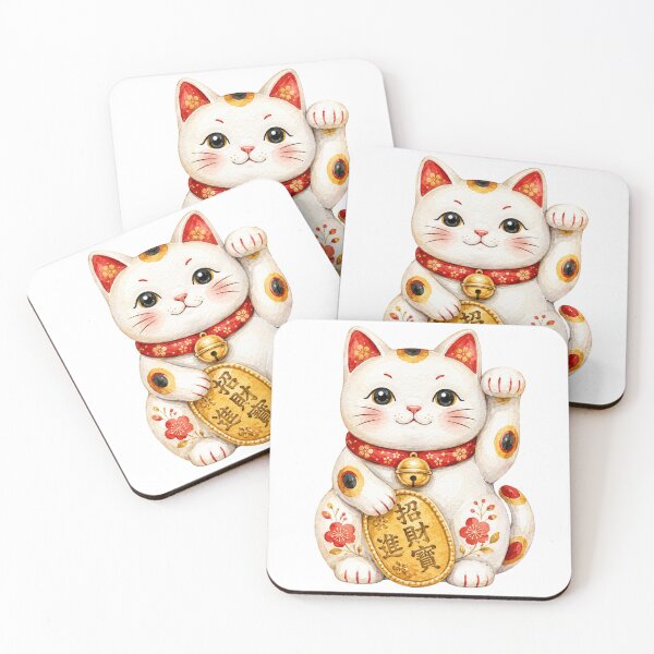 Item preview, Watercolor Japanese Lucky Cat designed and sold by Tropical art.