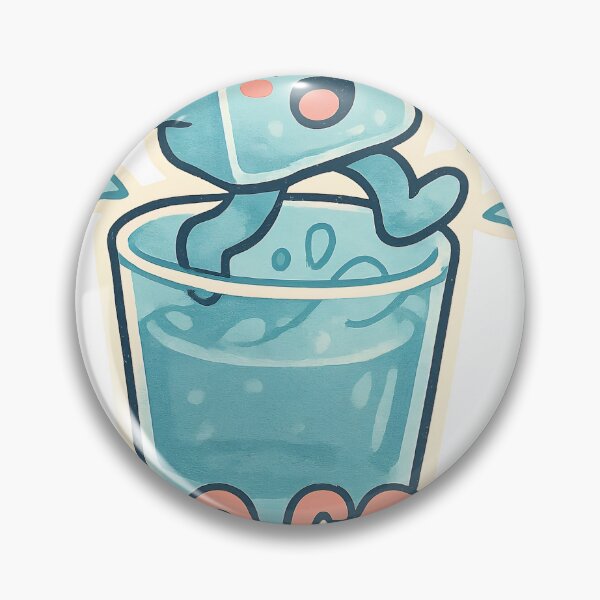 Item preview, A cartoon ice cube character jumping out of a glass of water on transparent background designed and sold by Creative88Art.