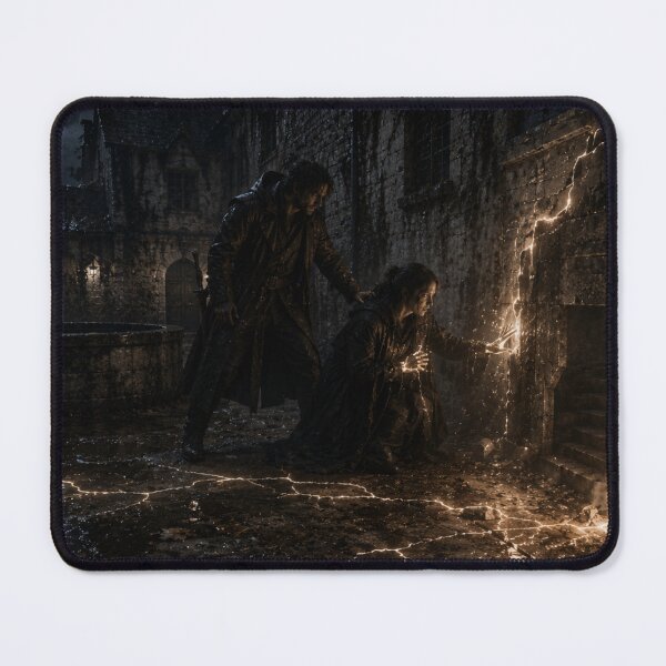 Item preview, Gothic Magic Doorway Print | Dark Fantasy Horror Chapel Wall with Hidden Staircase designed and sold by Element Horizon Studio.
