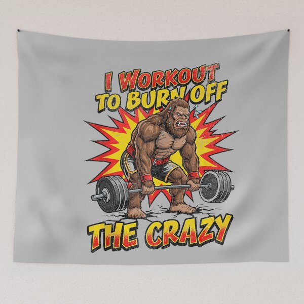 Item preview, Bigfoot Deadlift I Workout to Burn Off The Crazy Funny Gym Tank Top designed and sold by mjohnson9.