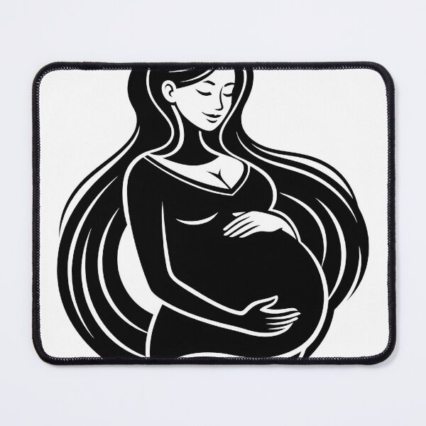 Item preview, A pregnant woman with long hair and a serene expression on transparent background designed and sold by Creative88Art.