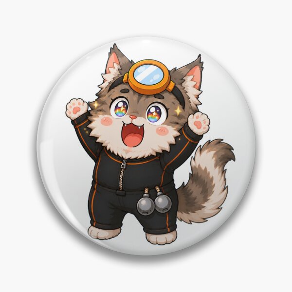 Item preview, KOREA HAENAM - Cute Chibi Maine Coon Cat Rainbow Eyes Sticker designed and sold by KOREA-HAENAM.