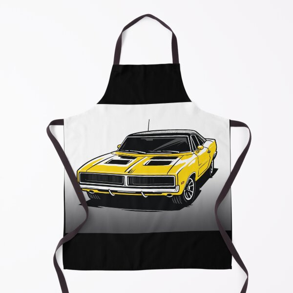 Item preview, Yellow Classic Muscle Car Front View Art designed and sold by RamyGallery.