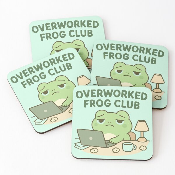 Item preview, Overworked Frog Club Cute Work designed and sold by Noxivora.