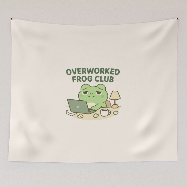 Item preview, Overworked Frog Club Cute Work designed and sold by Noxivora.