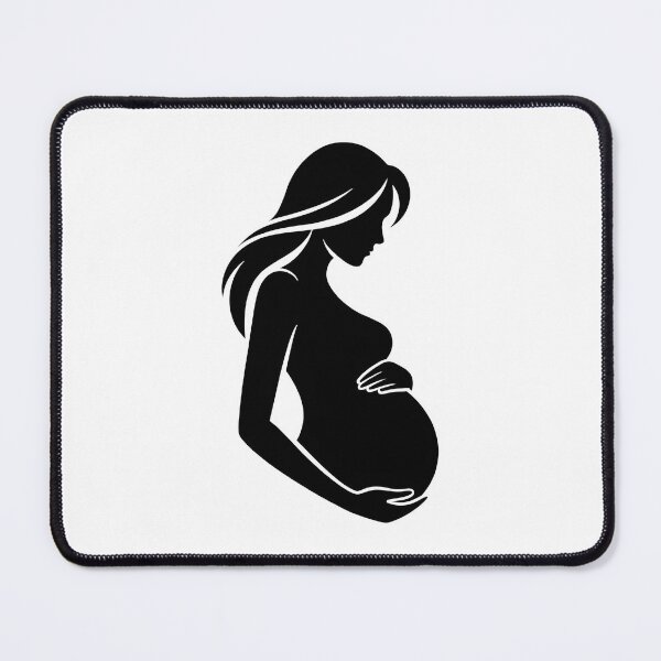 Item preview, A pregnant woman in a black silhouette on transparent background designed and sold by Creative88Art.