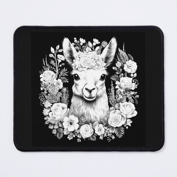 Item preview, Cute Floral Baby Alpaca Portrait designed and sold by inkoutninja.