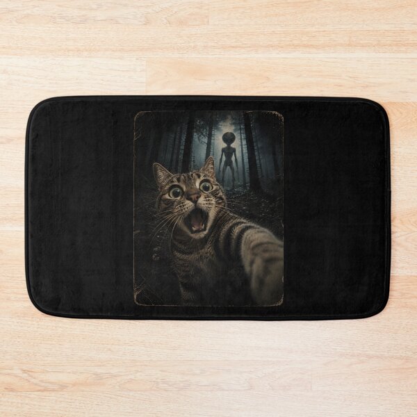 Item preview, Cat Selfie with Alien UFO designed and sold by zoes-ink.