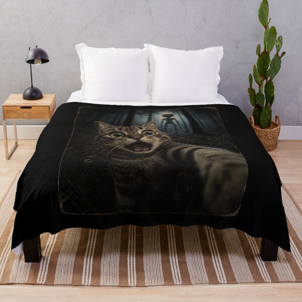 Item preview, Cat Selfie with Alien UFO designed and sold by zoes-ink.