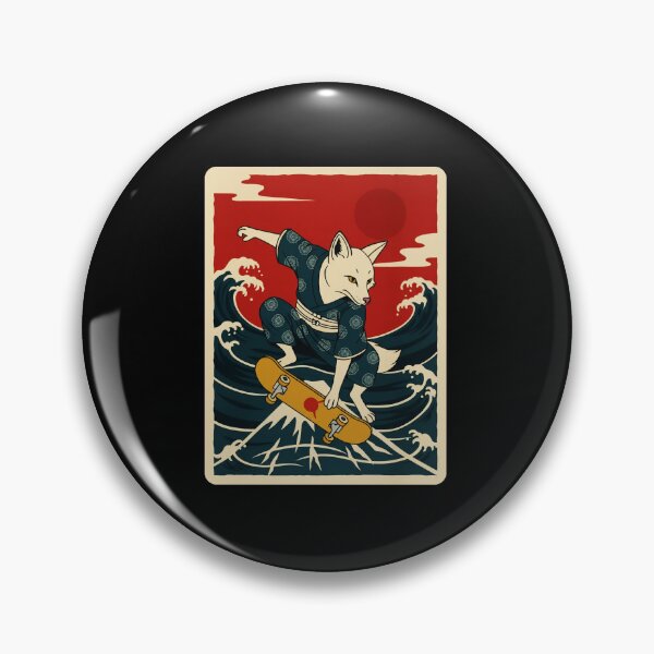 Item preview, White Fox Skateboard Japanese Wave Poster designed and sold by JordynLadukeg65.
