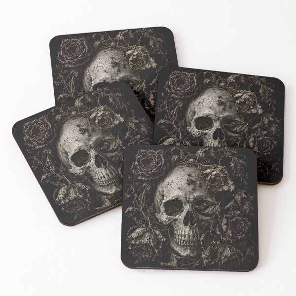 Item preview, Wilted rose skull designed and sold by BlueBerry45.