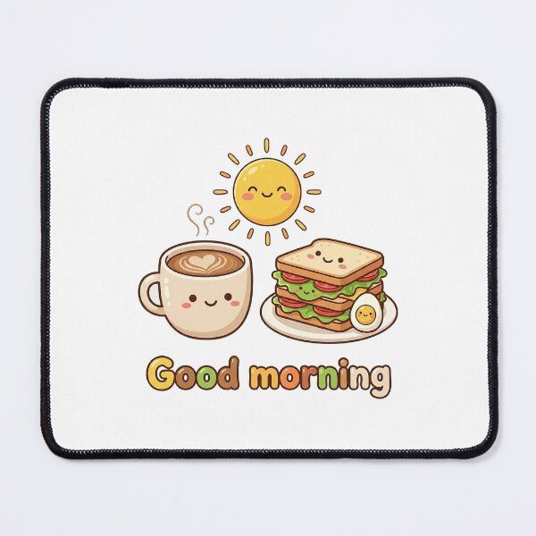 Item preview, Good Morning – Cute Coffee and Sandwich Cartoon Design designed and sold by morning sun.