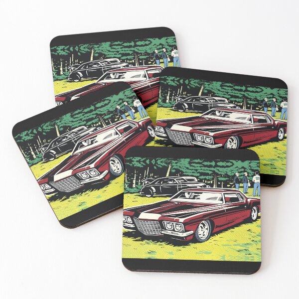 Item preview, Red Classic Muscle Car Car Show Scene Art designed and sold by RamyGallery.