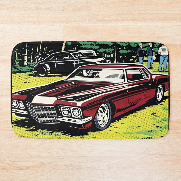 Item preview, Red Classic Muscle Car Car Show Scene Art designed and sold by RamyGallery.