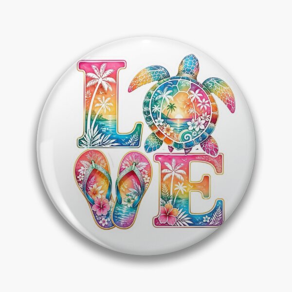 Item preview, Summer Lovin, Flip Flops, Sea Turtle, LOVE designed and sold by ChattyKathieGifts.