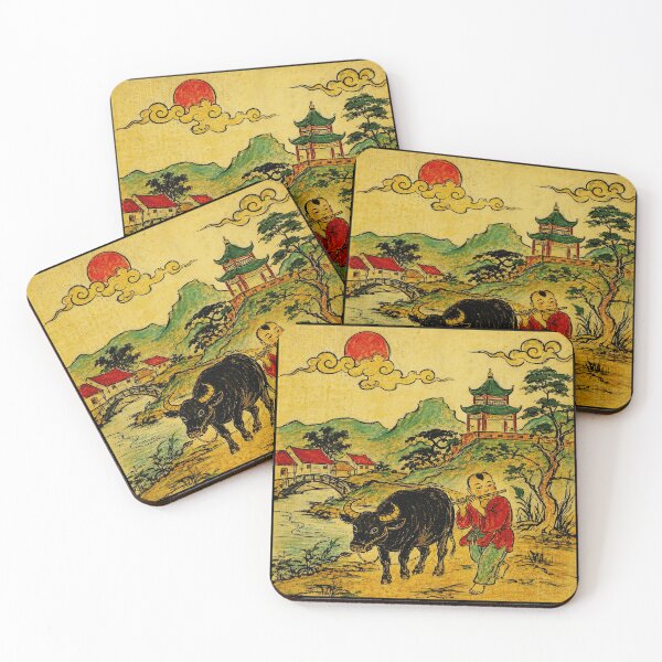Item preview, Buffalo Boy Playing Flute Vintage Asian designed and sold by eliramaison.