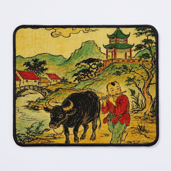 Item preview, Buffalo Boy Playing Flute Vintage Asian designed and sold by eliramaison.