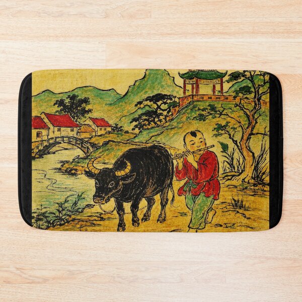 Item preview, Buffalo Boy Playing Flute Vintage Asian designed and sold by eliramaison.