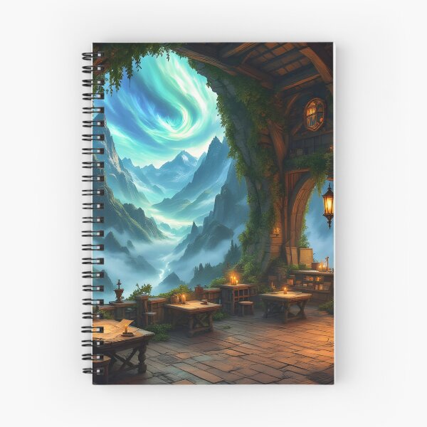 Item preview, Enchanted Mountain Retreat Wall Art | Cozy Fantasy Landscape & Magical Fireplace designed and sold by DreamyWallVibes.