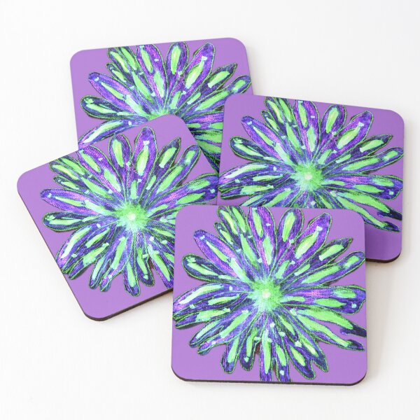 Item preview, Blooming Elegance, Vibrant Neurographic Purple Green Daisy Abstract for Meditation & Color Therapy designed and sold by Sherrylynart.