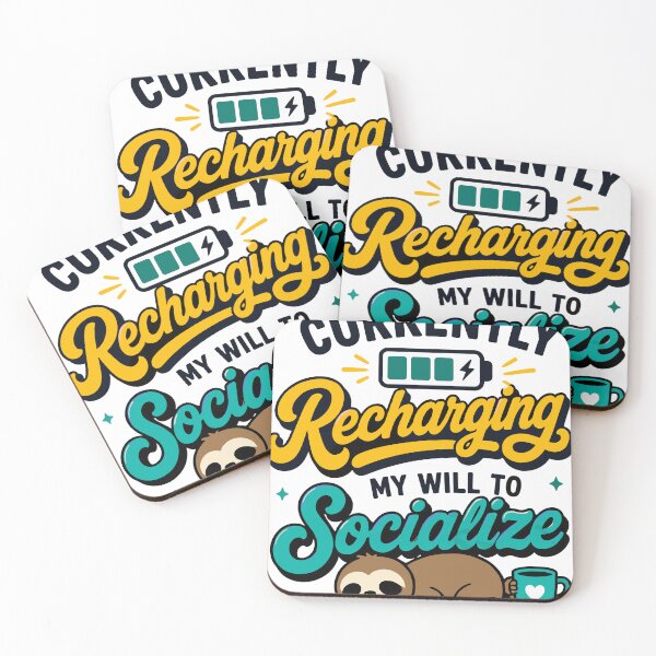 Item preview, Currently Recharging My Will To Socialize Funny Quote designed and sold by Magmashup.