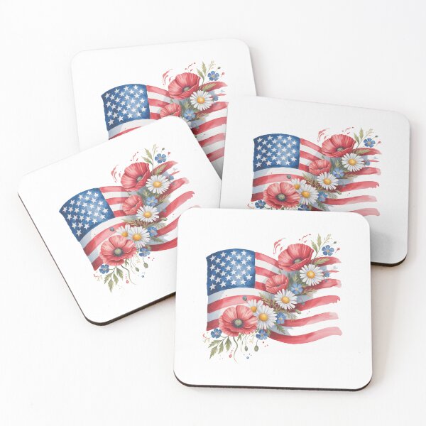 Item preview, 4th of July Floral American Flag Wildflowers designed and sold by TyraYoung.