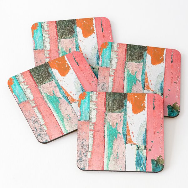 Item preview, Vintage Rustic Pink And Green Wood Boards Art designed and sold by DEC02.