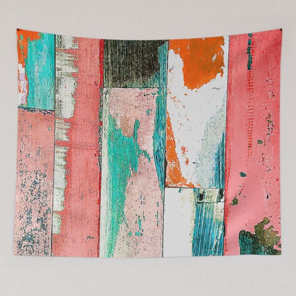 Item preview, Vintage Rustic Pink And Green Wood Boards Art designed and sold by DEC02.