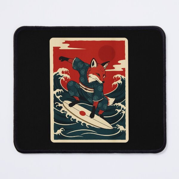 Item preview, Surfing Fox Japanese Wave Illustration designed and sold by JordynLadukeg65.