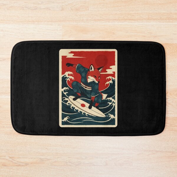 Item preview, Surfing Fox Japanese Wave Illustration designed and sold by JordynLadukeg65.