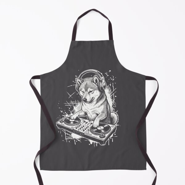 Item preview, Vintage Shiba Inu Dog DJ Turntable Illustration designed and sold by laughingshirts.
