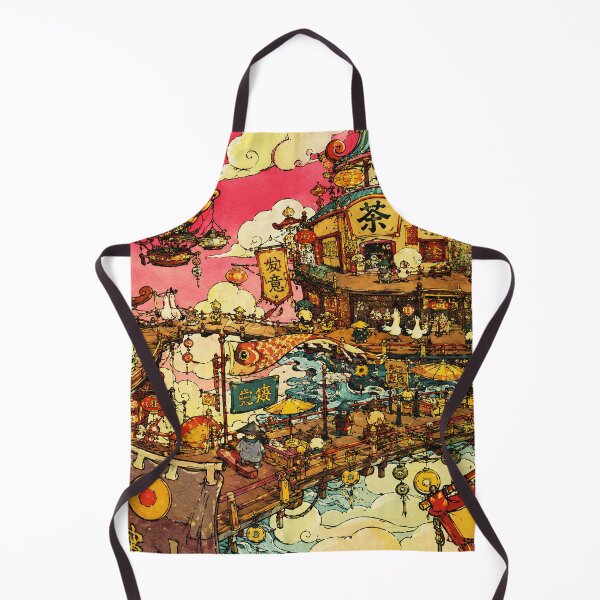 Item preview, Fantasy Asian Tea Town Illustration designed and sold by eliramaison.